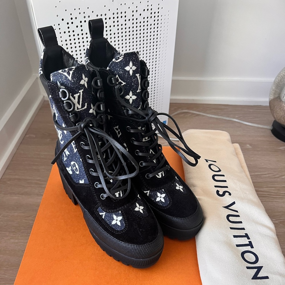 Louis Vuitton Laureate Cloth Biker Boots